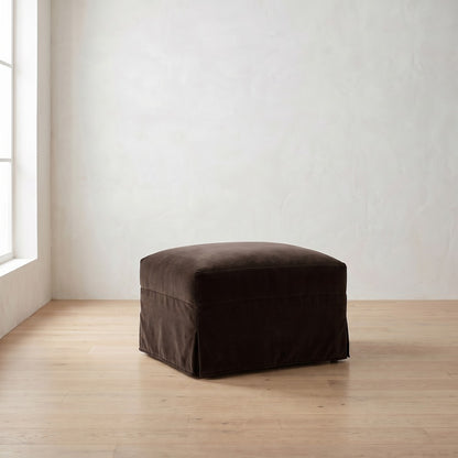 Lilah Ottoman in Bark Velvet