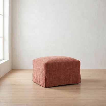 Lilah Ottoman in Brick Chenille