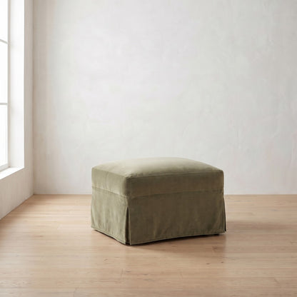 Lilah Ottoman in Sage Velvet