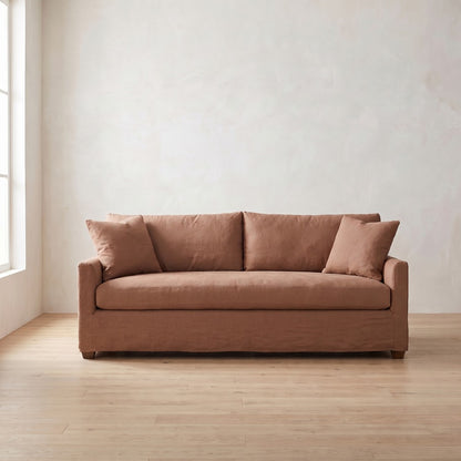 Lilah Sleeper Sofa in Terracotta Linen