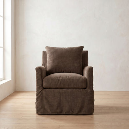 Lilah Slipcover Chair in Bark Chenille