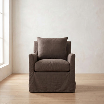 Lilah Slipcover Chair in Bark Linen
