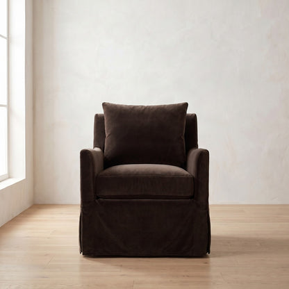 Lilah Slipcover Chair in Bark Velvet