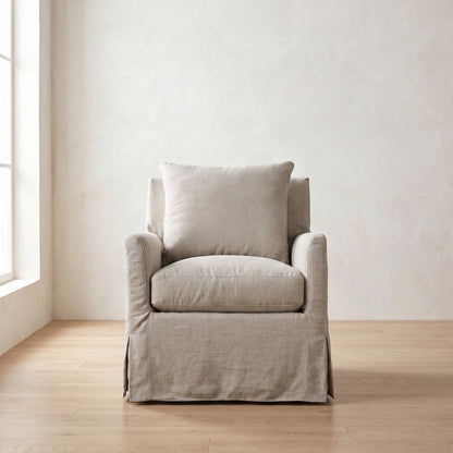 Lilah Slipcover Chair in Natural Linen