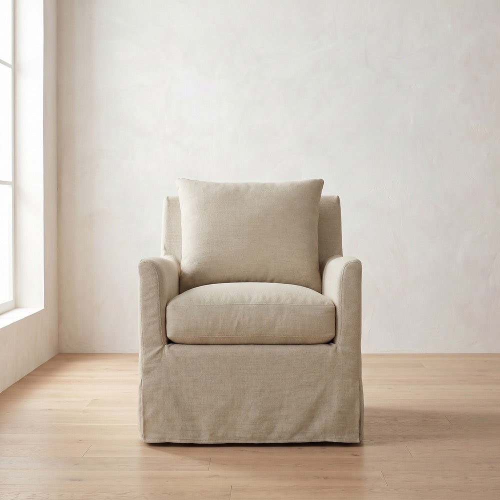 Lilah Slipcover Chair in Natural Performance Linen