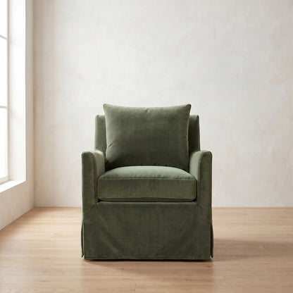 Lilah Slipcover Chair in Sage Velvet