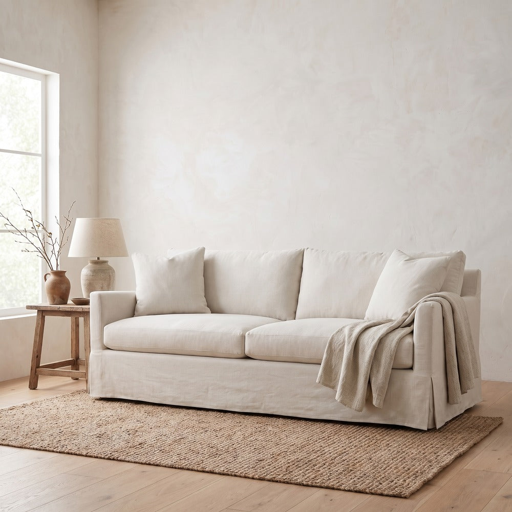Lilah Slipcover Sleeper Sofa, styled at home