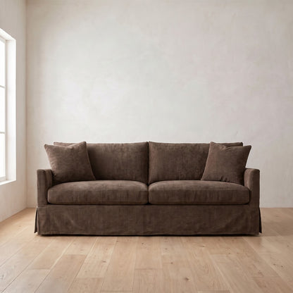 Lilah Slipcover Sleeper Sofa in Bark Chenille