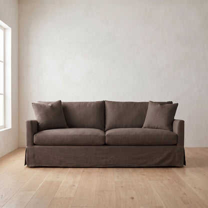 Lilah Slipcover Sleeper Sofa in Bark Linen