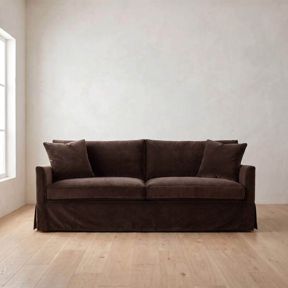 Lilah Slipcover Sleeper Sofa in Bark Velvet