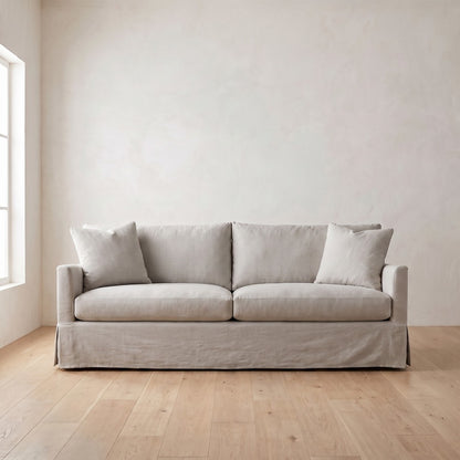 Lilah Slipcover Sleeper Sofa in Natural Linen