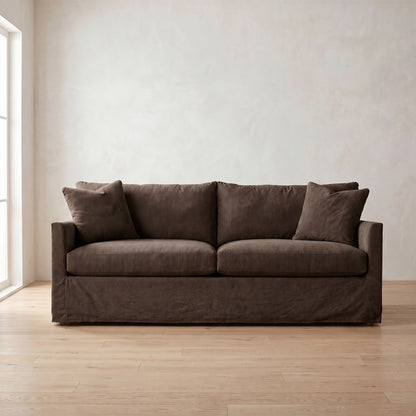 Lilah Slipcover Sofa in Bark Chenille