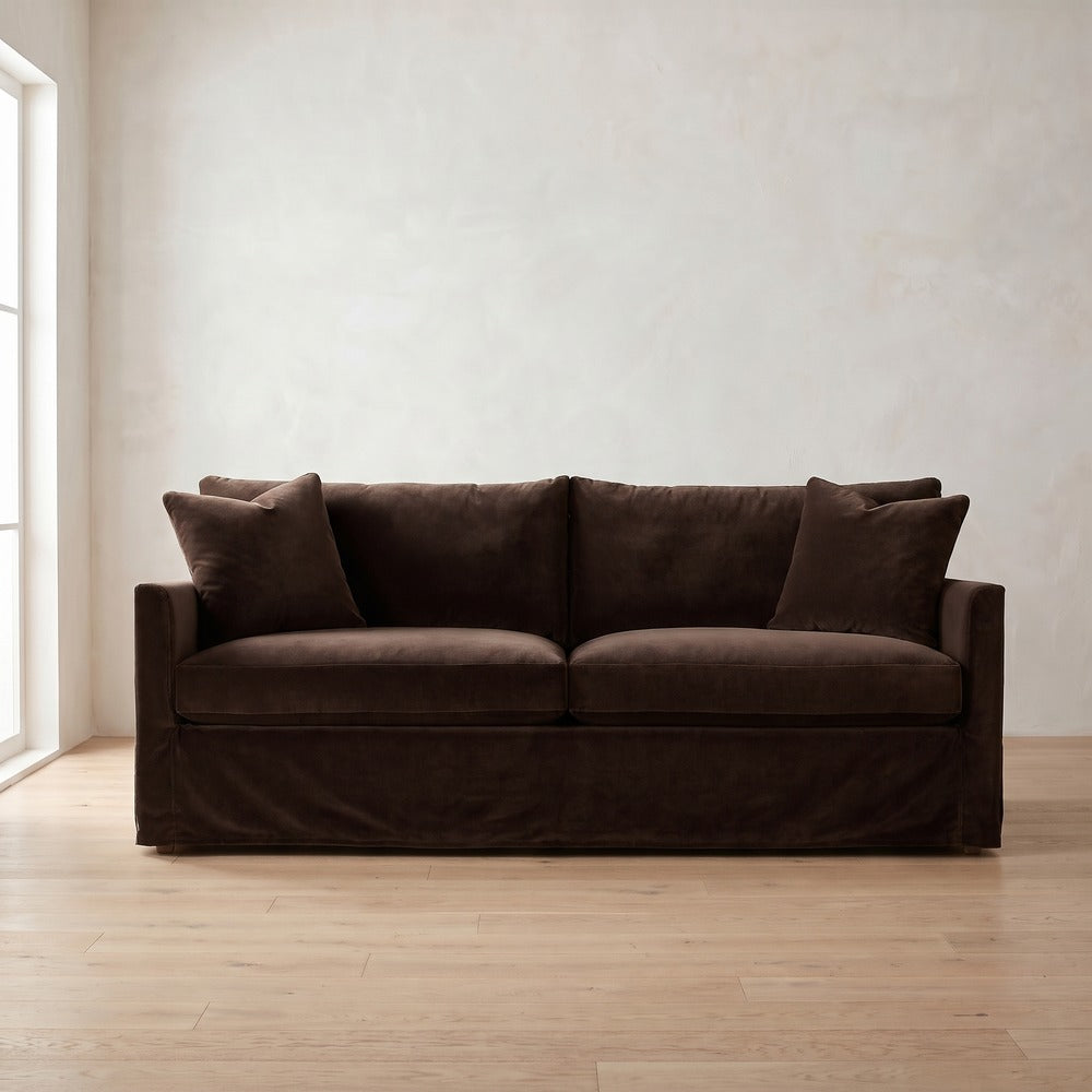 Lilah Slipcover Sofa in Bark Velvet