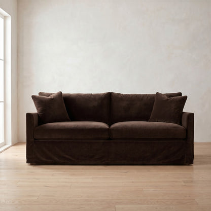 Lilah Slipcover Sofa in Bark Velvet