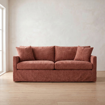 Lilah Slipcover Sofa in Brick Chenille