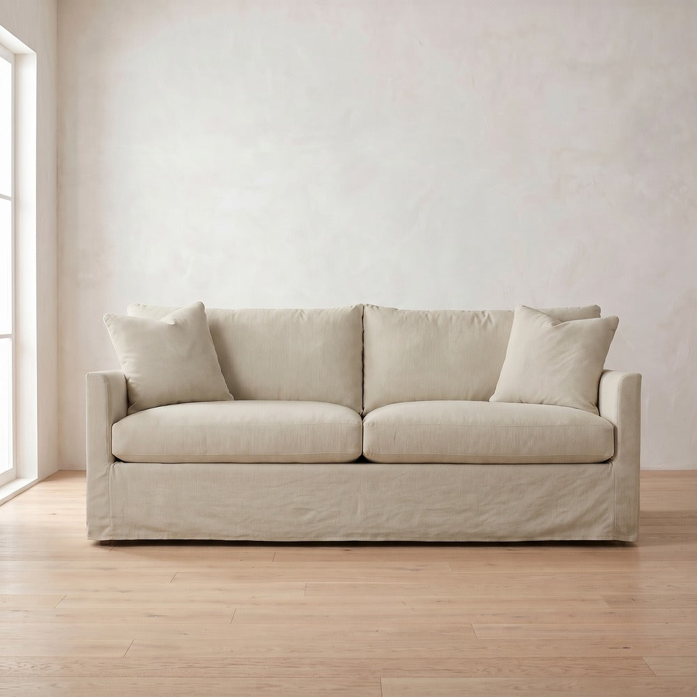 Lilah Slipcover Sofa in Natural Performance Linen