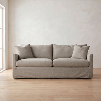 Lilah Slipcover Sofa in Putty Linen