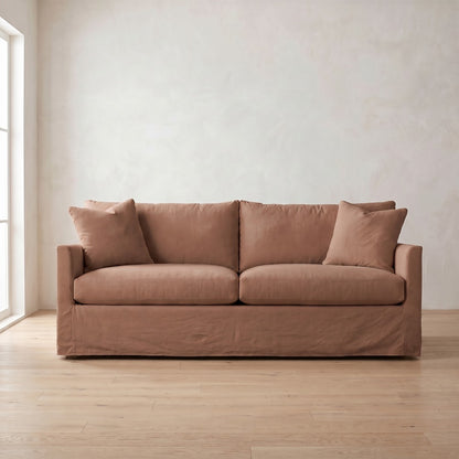 Lilah Slipcover Sofa in Terracotta Linen