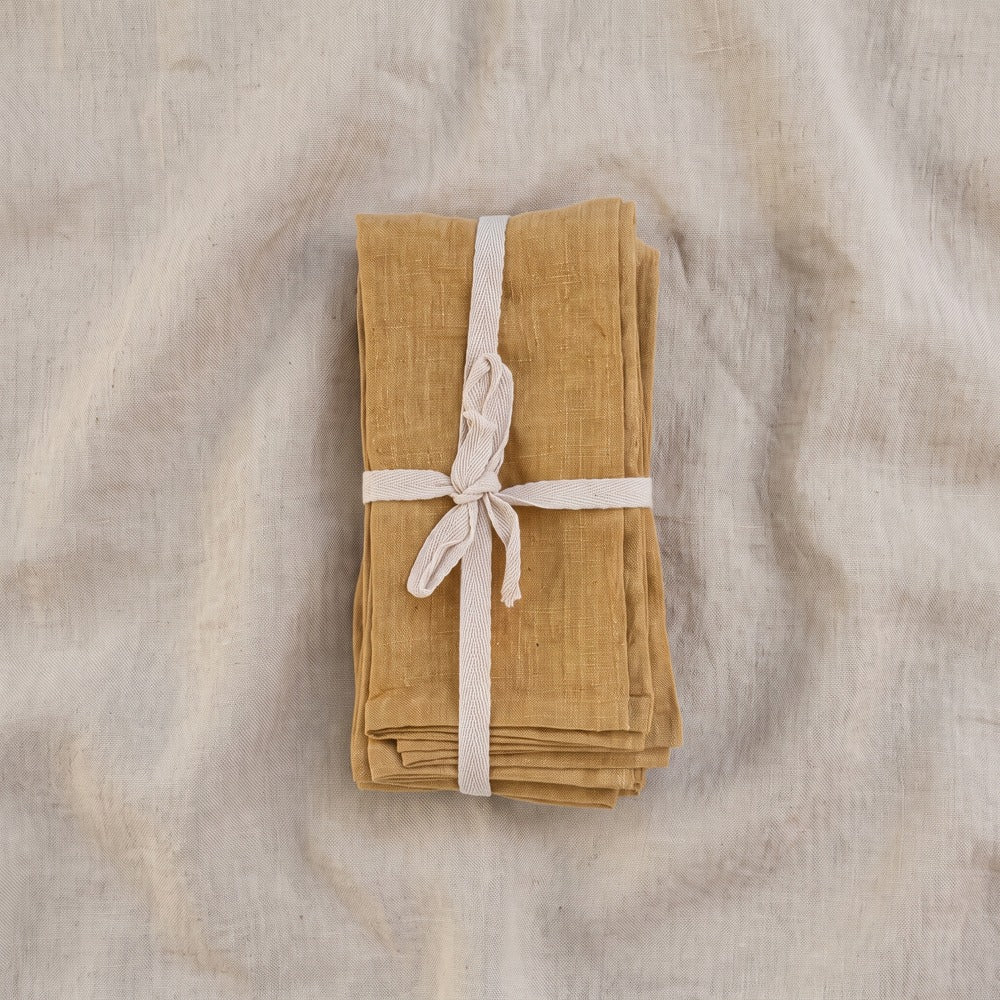 Linen Napkin Set, Yellow / Set of 4