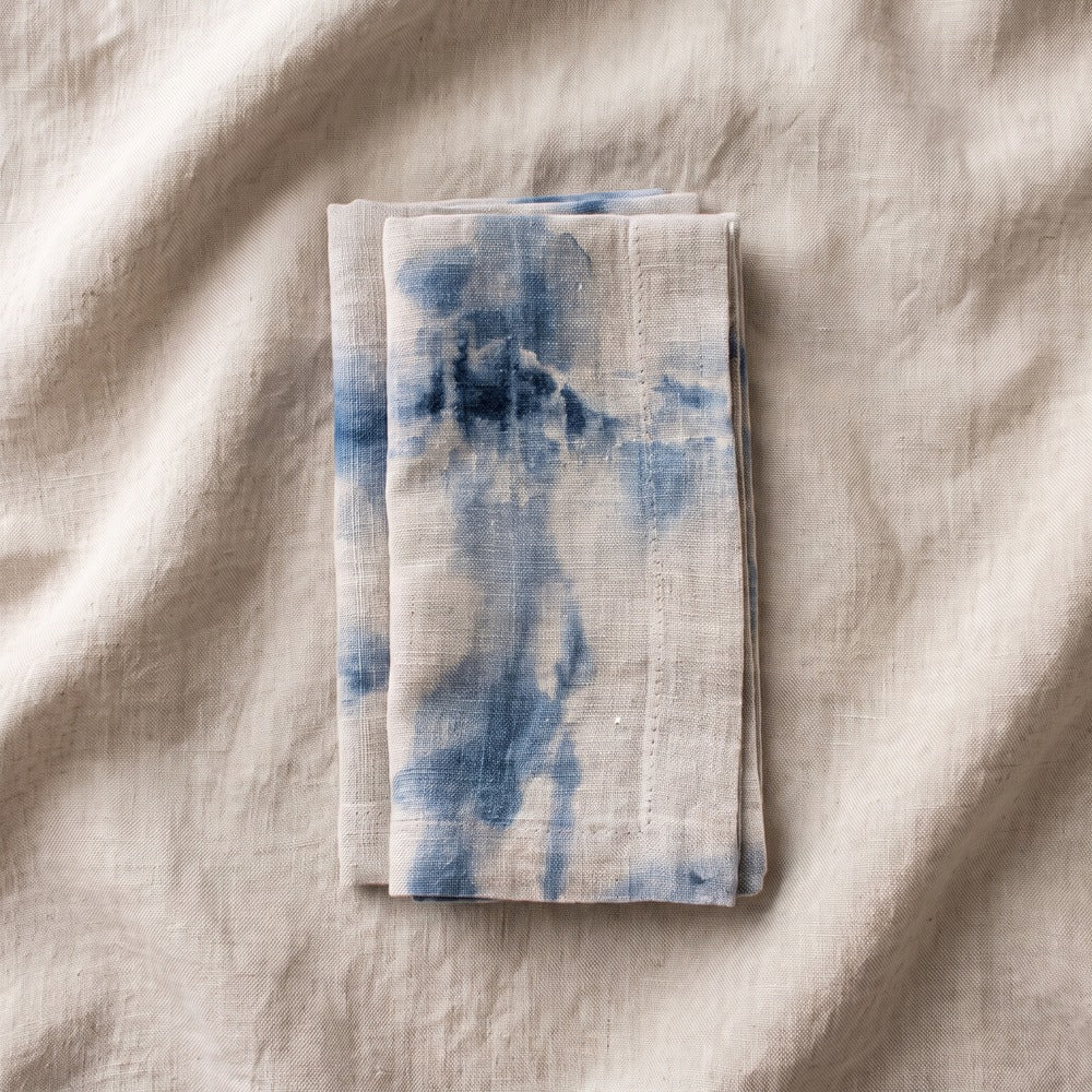 Linen Tales Napkins  (Set of 2), Tie Dye on Natural