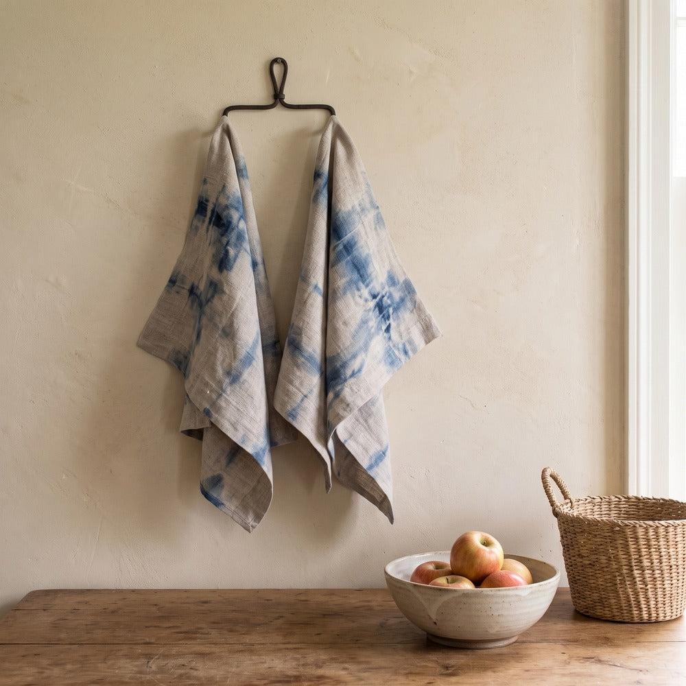 Linen Tales Napkins  (Set of 2), Tie Dye on Natural, styled at home