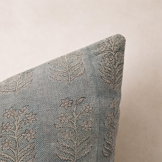 Linen Block Print Pillow