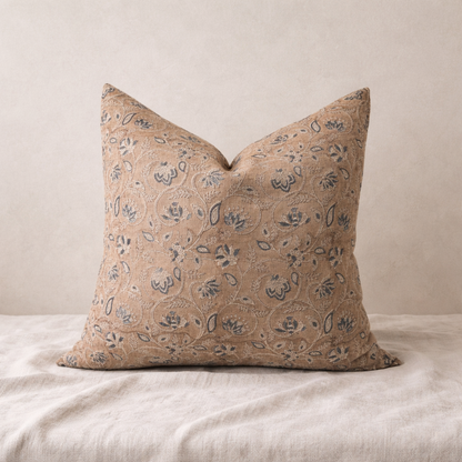 Linen Block Print Pillow