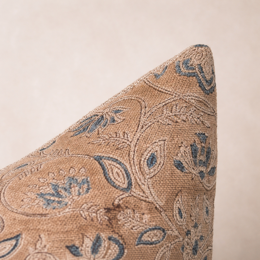 Linen Block Print Pillow