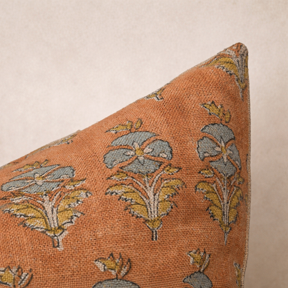 Linen Block Print Pillow
