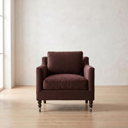 Madeline Chair in Burgundy Linen