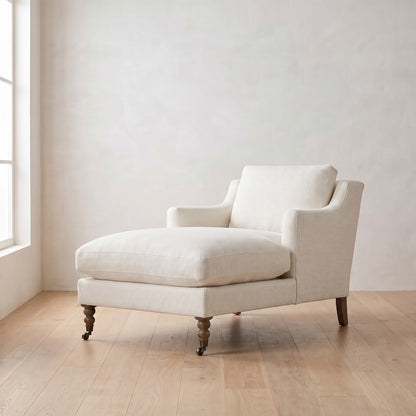 Madeline Chaise Chair, styled at home