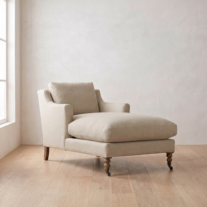 Madeline Chaise Chair in Natural Performance Linen