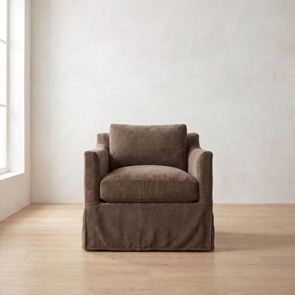 Madeline Slipcover Chair in Bark Chenille