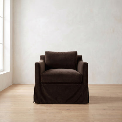 Madeline Slipcover Chair in Bark Velvet