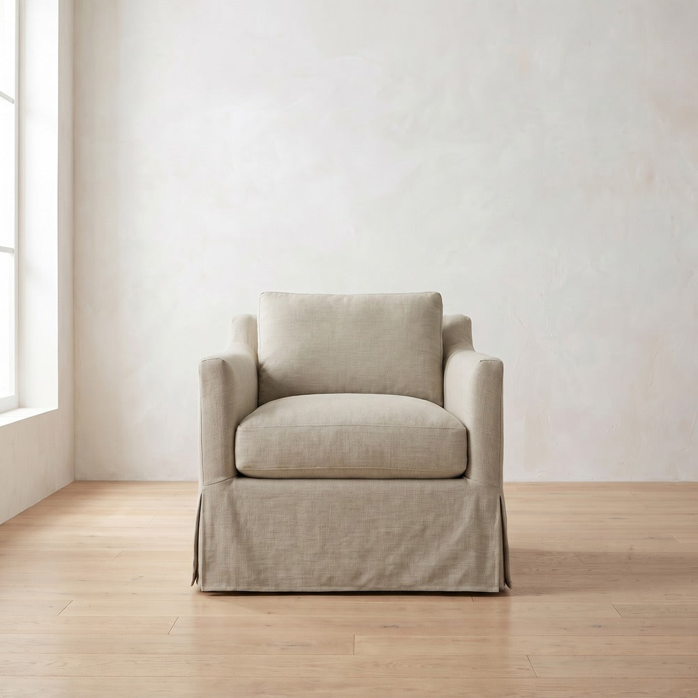 Madeline Slipcover Chair in Natural Performance Linen