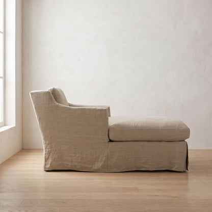 Madeline Slipcover Chaise Chair, styled at home