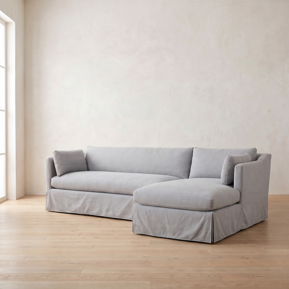 Madeline Slipcover Chaise Sectional, styled at home