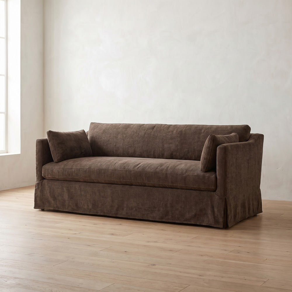 Madeline Slipcover Sofa in Bark Chenille
