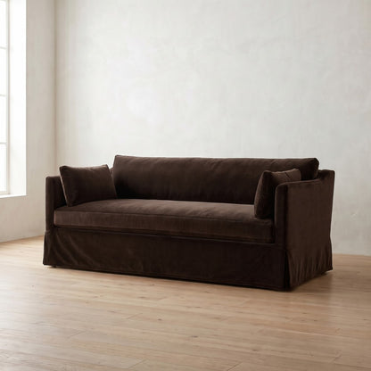 Madeline Slipcover Sofa in Bark Velvet