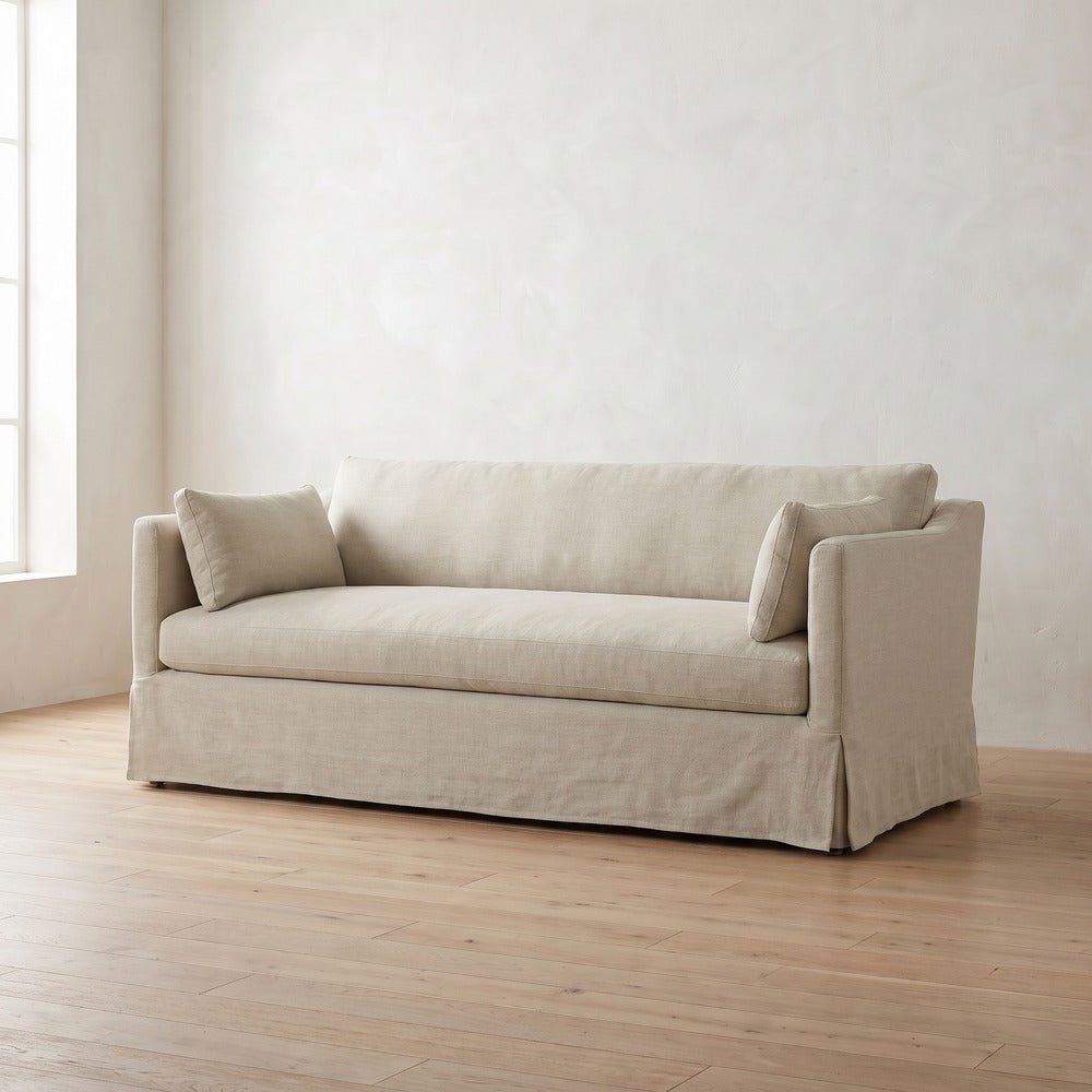 Madeline Slipcover Sofa in Natural Performance Linen