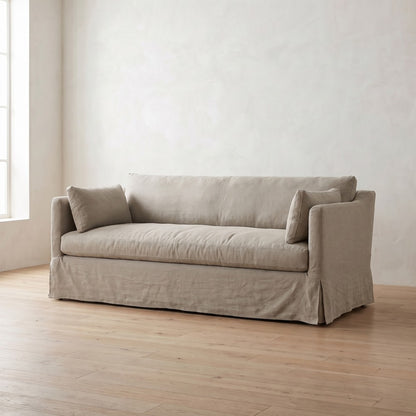Madeline Slipcover Sofa in Putty Linen