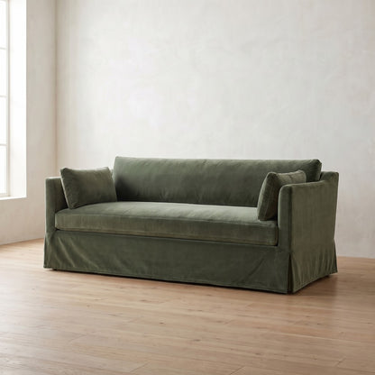 Madeline Slipcover Sofa in Sage Velvet