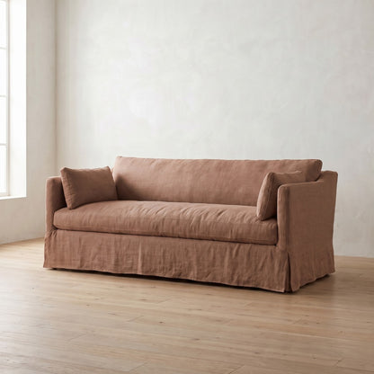 Madeline Slipcover Sofa in Terracotta Linen