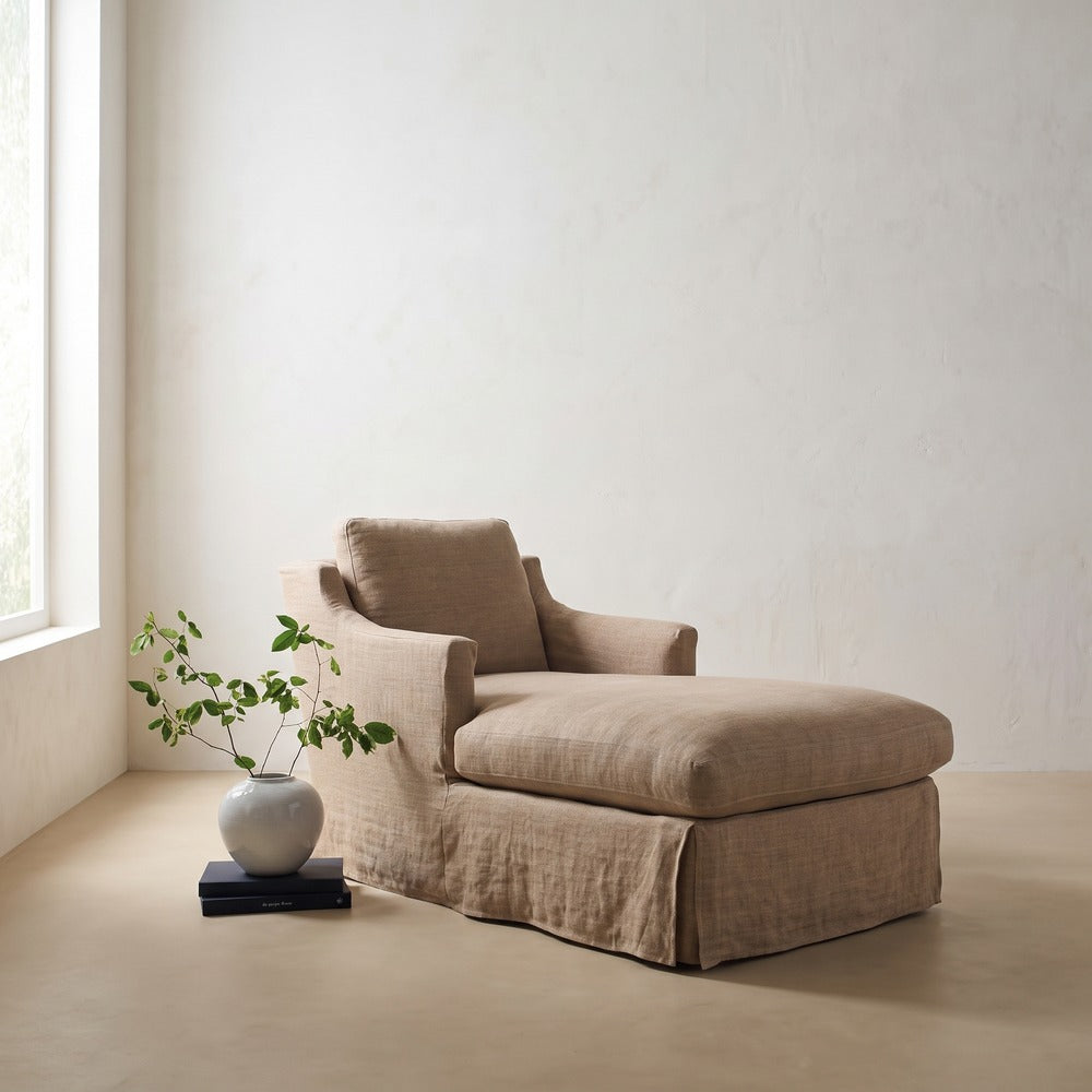 Madeline Slipcovered Chaise Chair