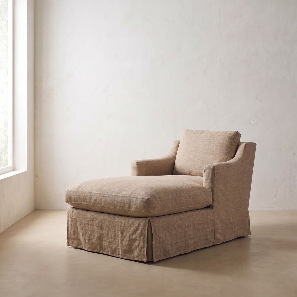 Madeline Slipcovered Chaise Chair, alternate view