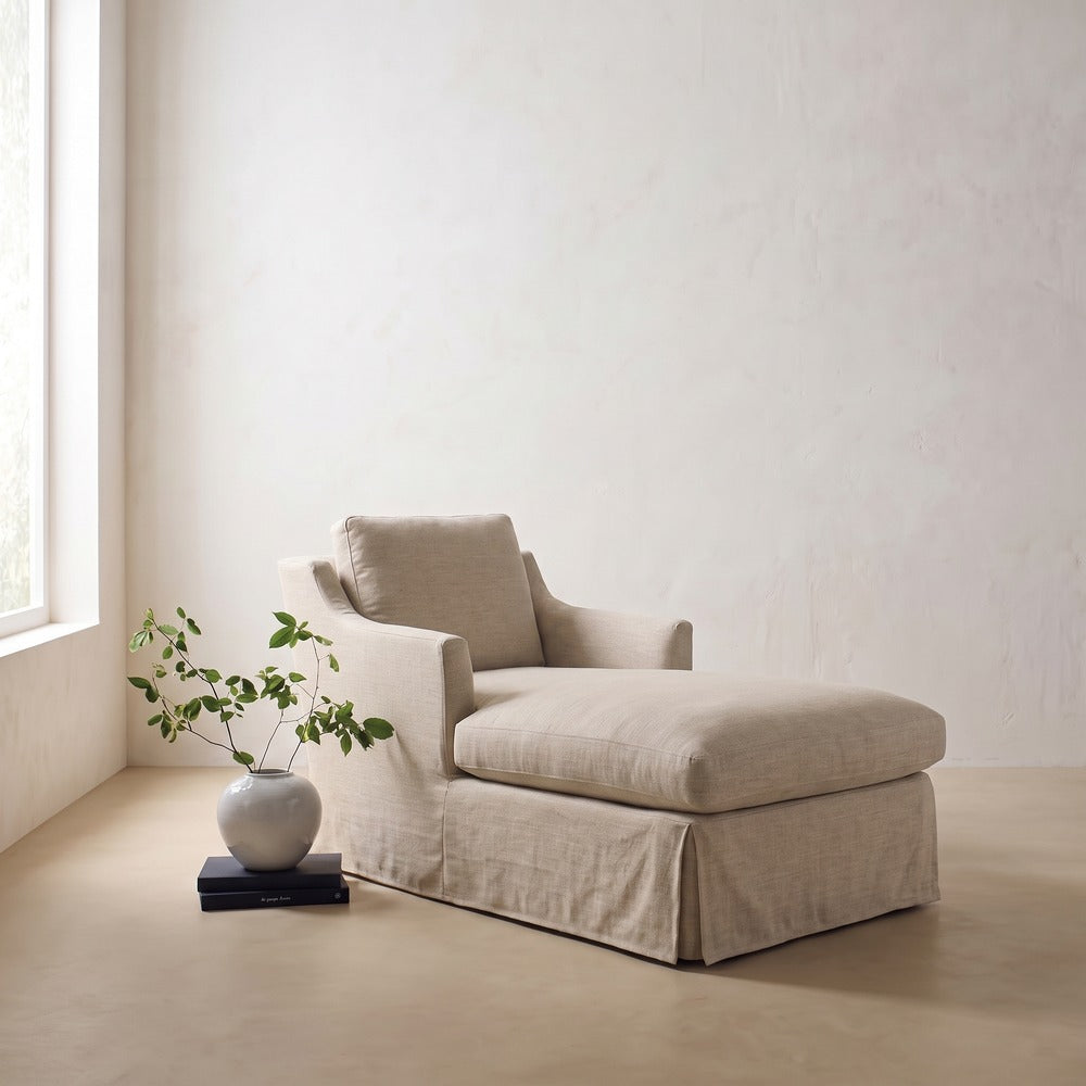 Madeline Slipcovered Chaise Chair