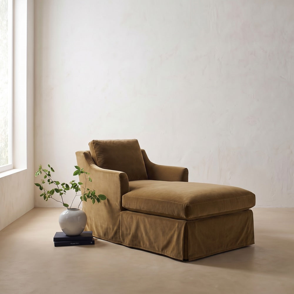 Madeline Slipcovered Chaise Chair