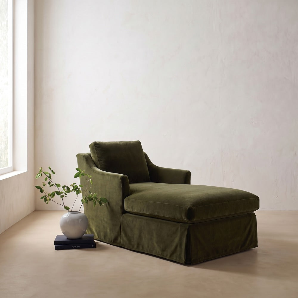 Madeline Slipcovered Chaise Chair