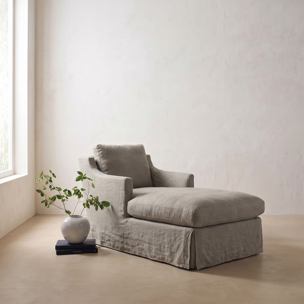 Madeline Slipcovered Chaise Chair