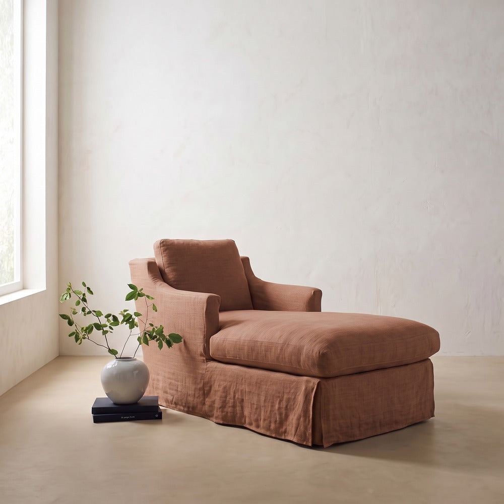 Madeline Slipcovered Chaise Chair